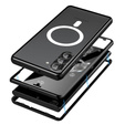 Магнитен калъф с двойно стъкло MagSafe за Samsung Galaxy S24+ Plus, черен