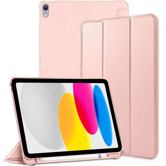 Калъфът за iPad 10.9 2022 10 Gen, Smart Pencil, с гнездо за стилус, розов