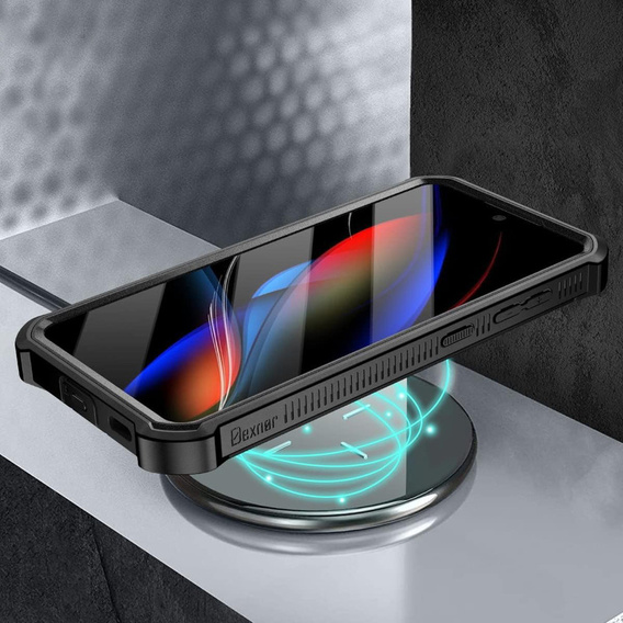 Брониран калъф за Samsung Galaxy S21 FE, Dexnor Full Body, черен