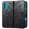 Калъф с капак за Motorola Moto G71 5G, Butterfly, черен