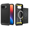 Калъфът Spigen за Google Pixel 9A, Rugged Armor MagSafe, черен + закалено стъкло 9H