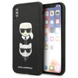 Калъфи Karl Lagerfeld за iPhone X / XS, Saffiano Iconic Karl&Choupette Head, черен