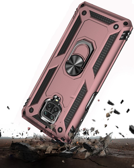 брониран калъф за Xiaomi Redmi Note 9S / 9 Pro, Nox Case Ring, розов