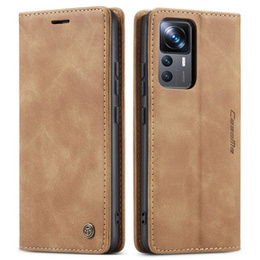 CASEME калъф за Xiaomi 12T / 12T Pro, Leather Wallet Case, кафяв