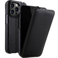 MELKCO калъф за iPhone 14 Pro, кожа, флип, черен