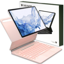 Калъф с клавиатура за Samsung Galaxy Tab S7+ / S7 FE / S9+ / S8+ / S9 FE+ / S10+, Dexnor Magnetic Keyboard Touchpad, розов
