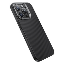 Калъфът BENKS Kevlar за iPhone 16 Pro, за MagSafe, въглеродни влакна, черен