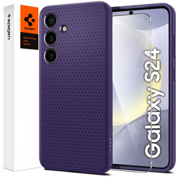 Калъфът Spigen за Samsung Galaxy S24, Liquid Air, лилав + 9H закалено стъкло