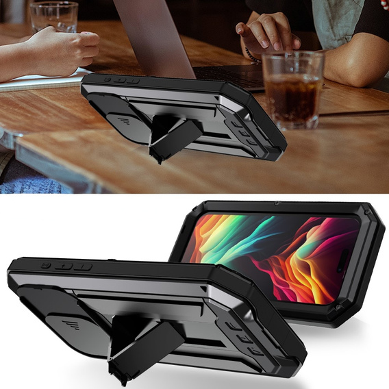 Калъф за iPhone 15 Pro Max, R-JUST CamShield Slide, брониран, черен