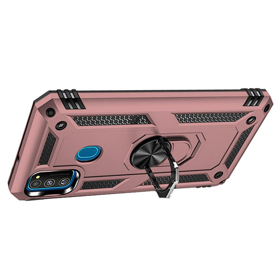 брониран калъф за Samsung Galaxy M21, Nox Case Ring, розов rose gold