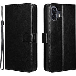 Калъф с капак за Nothing Phone 2, Crazy Horse Wallet, черен