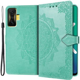 Калъф с капак за Xiaomi Poco F4 GT, Mandala, зелен