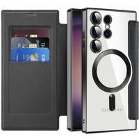 Калъф с капак за Samsung Galaxy S24 Ultra, RFID Wallet MagSafe CamShield, черен