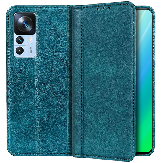 Калъфи за Xiaomi 12T / 12T Pro, Wallet Litchi Leather, тюркоазен