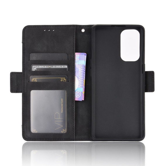 Калъф с капак за Oppo Reno 5 5G, Card Slot, черен