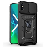 Брониран калъф за iPhone XR, CamShield Slide, черен