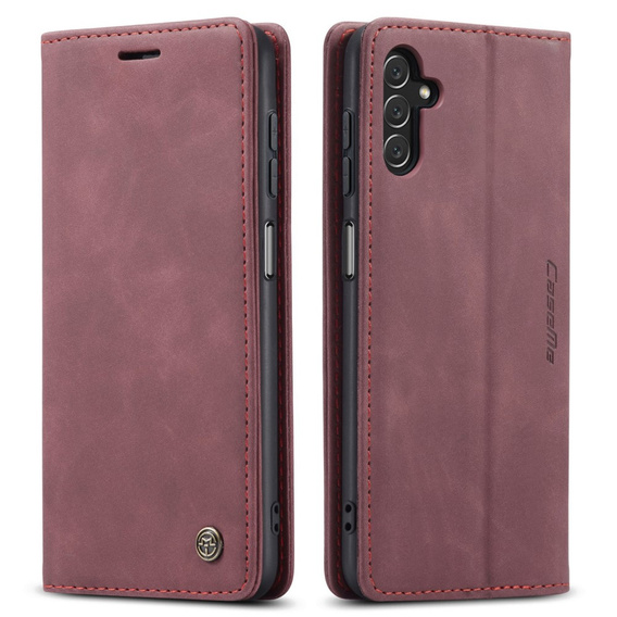 CASEME калъф за Samsung Galaxy A04S / A13 5G, Leather Wallet Case, червен