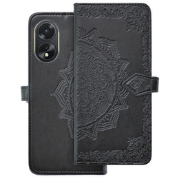 Калъф с капак за Oppo A58 4G, Mandala, черен