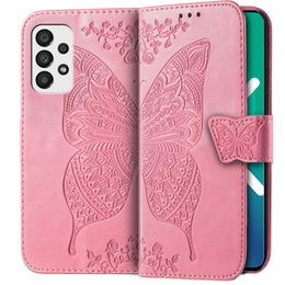 Калъф с капак за Samsung Galaxy A33 5G, Butterfly, розов