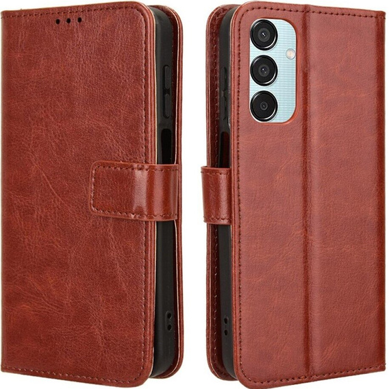 Калъф с капак за Samsung Galaxy M15 5G, Crazy Horse Wallet, кафяв