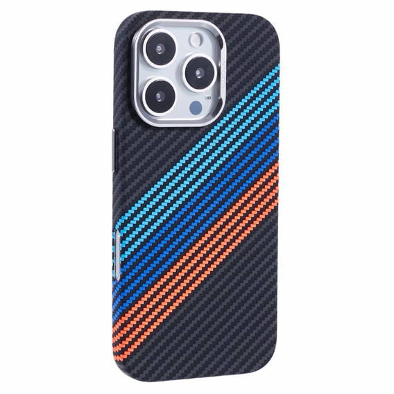 Калъфът за iPhone 16 Pro, Carbon Fiber MagSafe, тъмносин