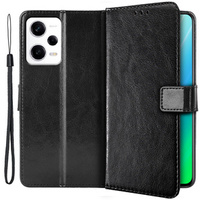 Калъф с капак за Xiaomi Redmi Note 12 5G / POCO X5 5G, Crazy Horse Wallet, черен