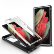 Брониран калъф за Samsung Galaxy S23 Ultra, CamShield Slide, бял / черен