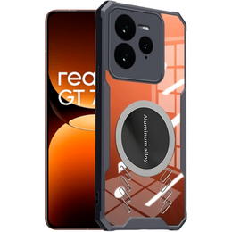 Калъф за Realme GT 7 Pro, с магнитна пластина, прозрачен / черен