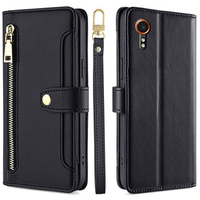 Калъф с капак за Samsung Galaxy Xcover 7, Wallet Zipper Pocket, черен