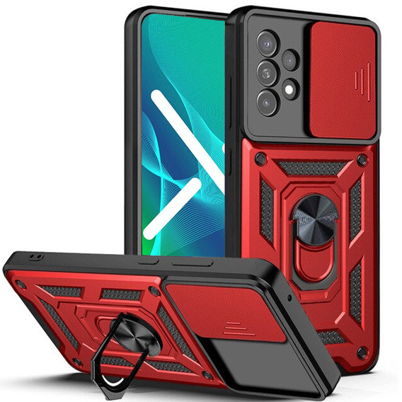 Брониран калъф за Samsung Galaxy A33 5G, CamShield Slide, червен