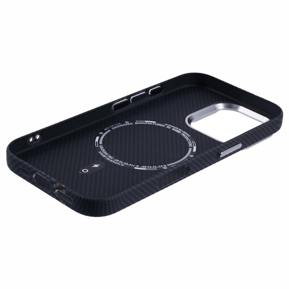 Калъфът за iPhone 16 Pro Max, Carbon Fiber MagSafe, черен