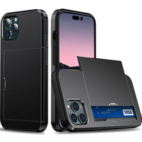 Калъфи за iPhone 15 Pro, Sliding Card Holder, черен