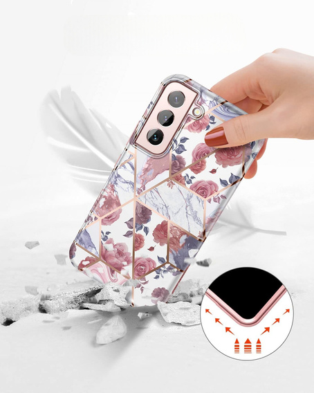 Калъфи за Samsung Galaxy S22, Suritch Full Body Marble, розов