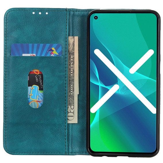 Калъф с капак за Samsung Galaxy A14 4G/5G, Split Leather, зелен