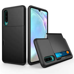 Калъфи за Huawei P30, Sliding Card Holder, черен