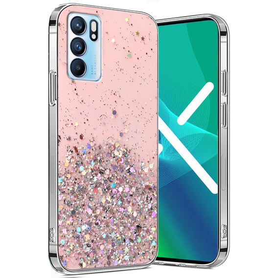 Калъфи за OPPO Reno6 5G, Glittery, розов