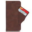 Калъф с капак за Realme GT 6 / 6T, Card Slot, кафяв