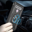 брониран калъф за LG K61, Nox Case Ring, черен