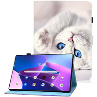 Калъфи за Lenovo Tab M10 Plus 10.6 Gen 3 125F/128F, Stand Case Card Slot, white cat