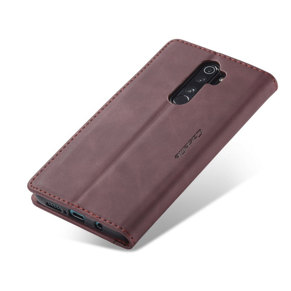 CASEME калъф за Xiaomi Redmi Note 8 Pro, Leather Wallet Case, червен