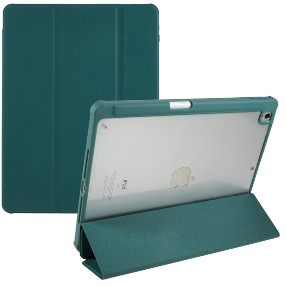 Калъф за iPad 10.2 2021 / 2020 / 2019, Smartcase Hybrid, с място за стилус, тъмнозелен