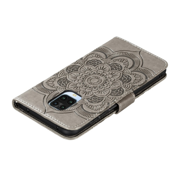 Калъф с капак за Xiaomi Redmi Note 9s/ 9 Pro, Mandala Flower, сив