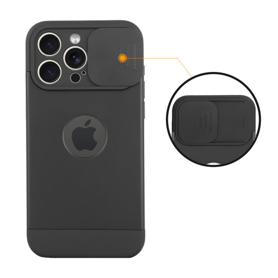 Калъфи за iPhone 15 Pro Max, ERBORD MagProtect Slide Camera, черен