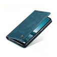 CASEME калъф за Samsung Galaxy M33 5G, Leather Wallet Case, син