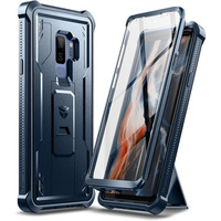 Брониран калъф за Samsung Galaxy S9 Plus, Dexnor Full Body, тъмносин