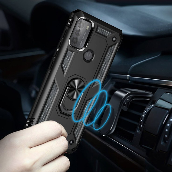 брониран калъф за Motorola Moto G50, Nox Case Ring, черен