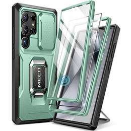 Калъф за Samsung Galaxy S24 Ultra, Tongate MECH Series със стойка, светлозелен