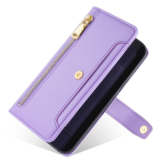 Калъф с капак за Oppo A38 / A18 4G, Wallet Zipper Pocket, лилав