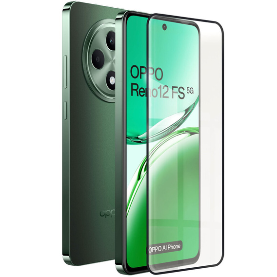 3D закалено стъкло за Oppo Reno 12FS / 12F, черна рамка