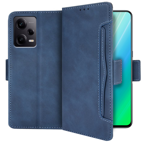 Калъф с капак за Xiaomi Redmi Note 12 5G / POCO X5 5G, Card Slot, тъмносин